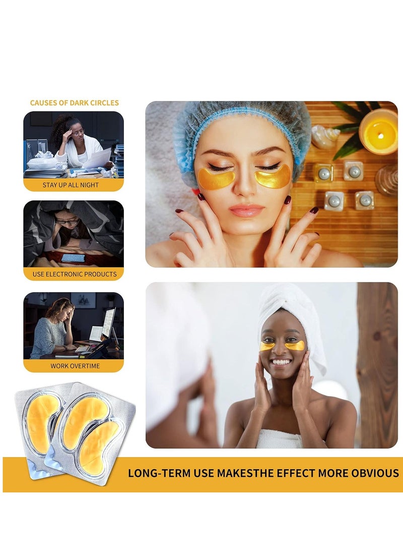 Under Eye Patches, 24K Gold Eye Mask - 12 Pairs, Collagen Eye Patch for Puffy Eyes and Dark Circles and Anti-Aging, Deep Moisturizing Eye Treatment Masks for Women and Men