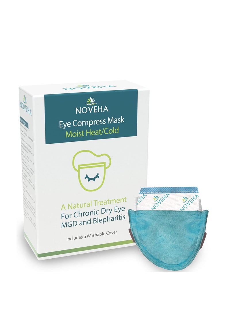 NOVEHA EXPRESS Warm Compress Individual Eye Mask | Moist Hot Technology For Sensitive Dry Eyes - Relieves Stye & Pink Eye - Reusable Heat Water Treatment for Irritated Eyes and Eyelid Lumps