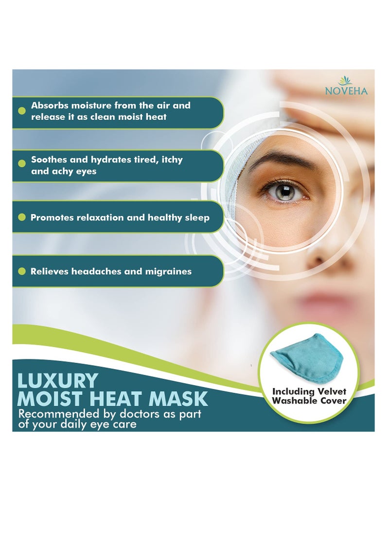 NOVEHA EXPRESS Warm Compress Individual Eye Mask | Moist Hot Technology For Sensitive Dry Eyes - Relieves Stye & Pink Eye - Reusable Heat Water Treatment for Irritated Eyes and Eyelid Lumps