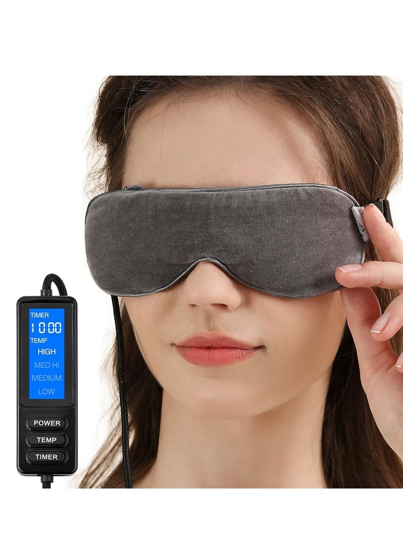 Aroma Season Heated Eye Mask, Warm Eye Compress for Dry Eyes Stye Blepharitis MGD and Blepharitis, Moist Heat Treatment to Unclog Lacrimal Glands (Dark Gray)