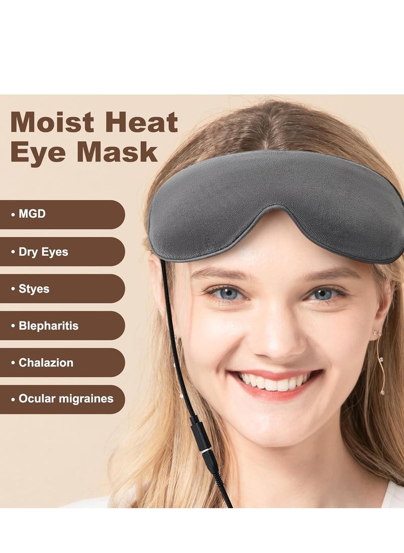Aroma Season Heated Eye Mask, Warm Eye Compress for Dry Eyes Stye Blepharitis MGD and Blepharitis, Moist Heat Treatment to Unclog Lacrimal Glands (Dark Gray)