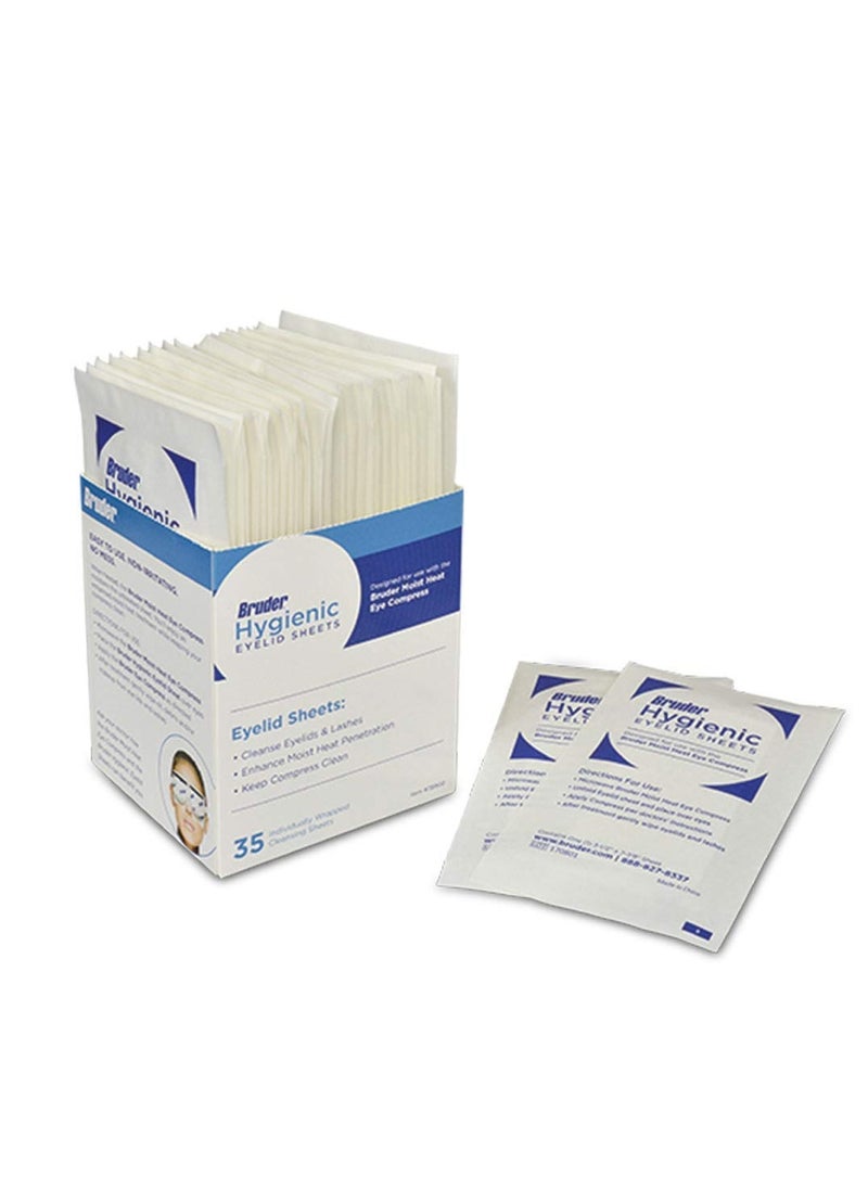 Bruder Hygienic Eyelid Micro Fine Individually Wrapped Untreated Sheets 35 Count Box