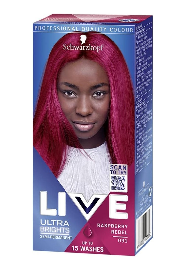 LIVE RASPBERRY REBEL 91 Semi ermanent hair dye