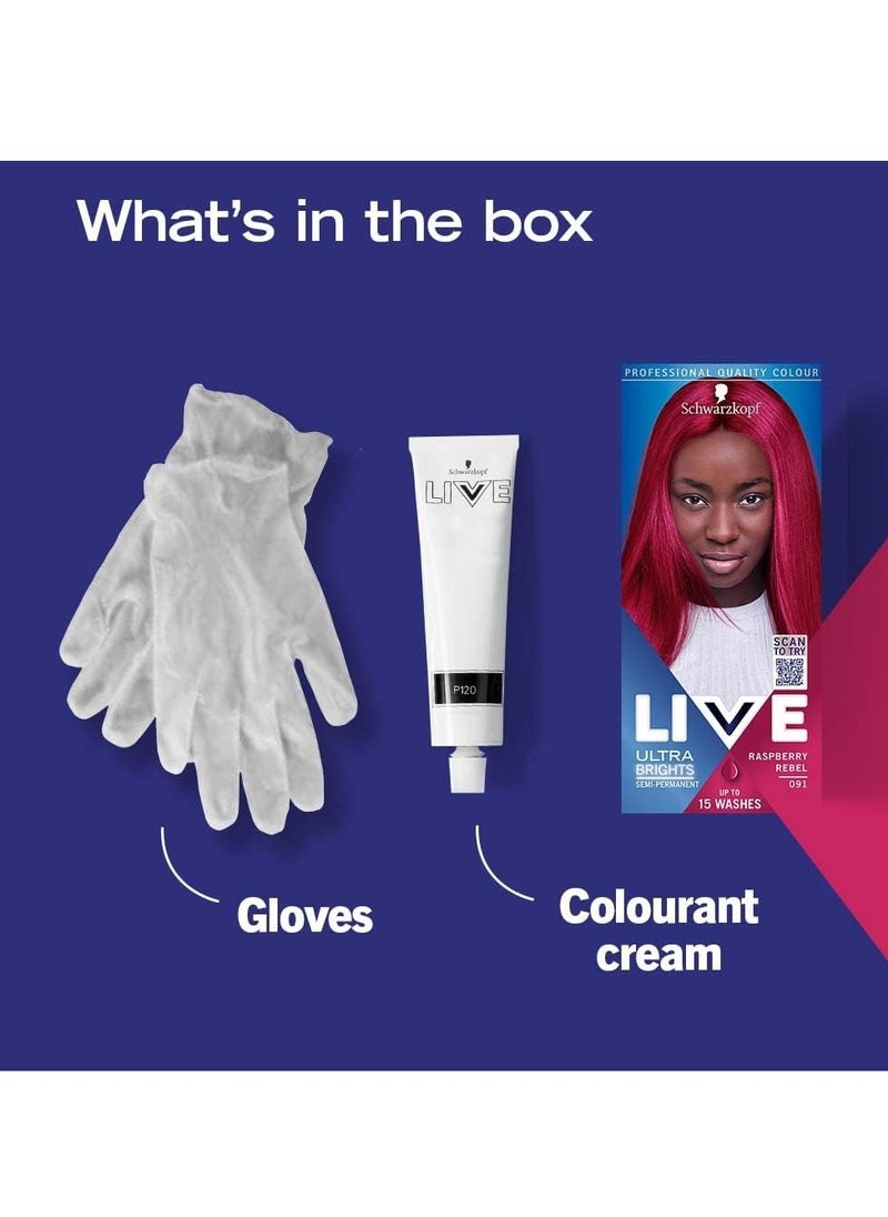 LIVE RASPBERRY REBEL 91 Semi ermanent hair dye