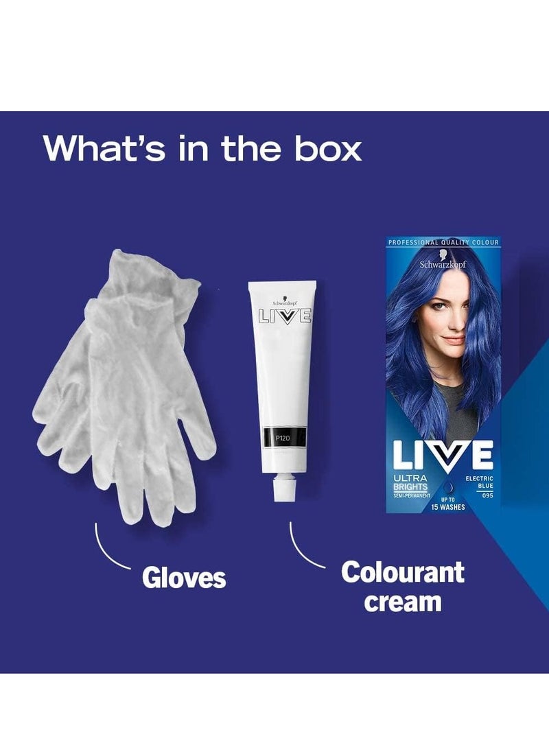 LIVE ELECTRIC BLUE 95 Semi permanent hair dye