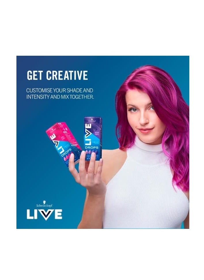 Live Schwarzkopf Colour Drops Vegan Semi Permanent Lasts 2 to 12 Washes Ice Silver 30 ml