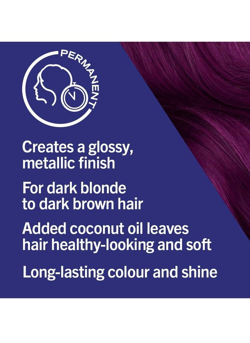 LIVE Urban Metallics Vibrant Long Lasting Permanent Purple Hair Dye Infused with Coconut Oil for Shiny Hair Amethyst Chrome U69