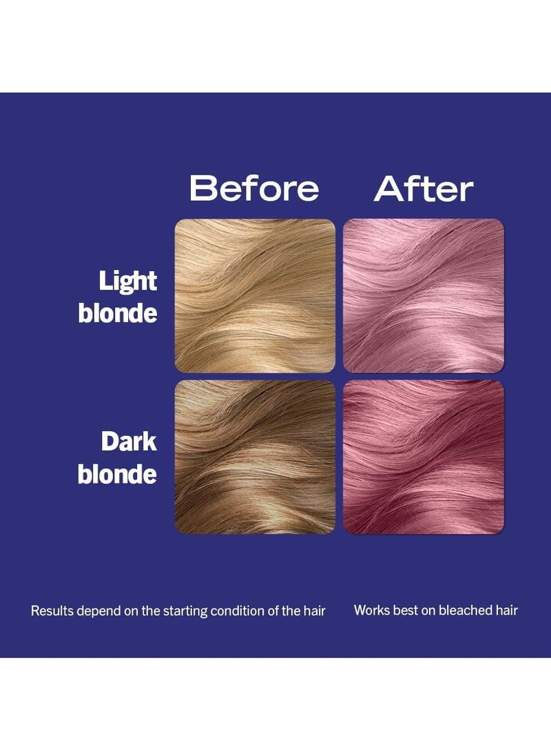 LIVE Lightener plus Twist Permanent Pink Hair Dye 2 in 1 Formula Lightens and Colours Up To 3 Levels Mauve Kiss 105
