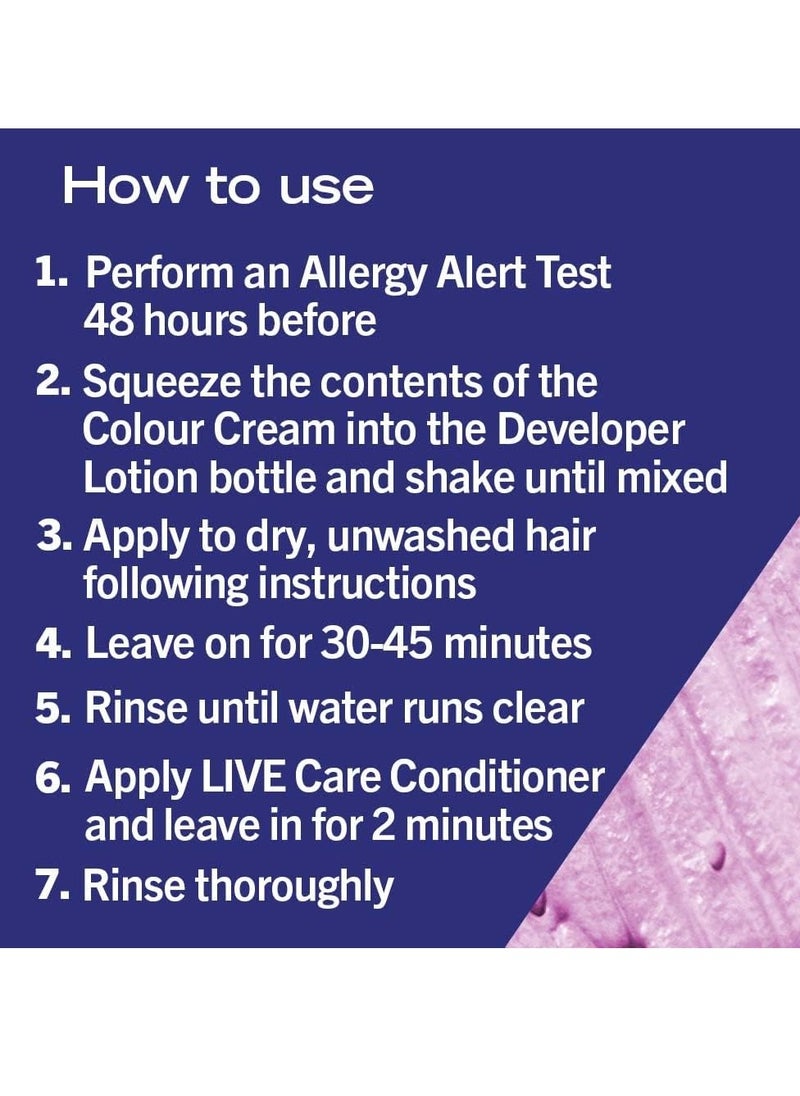 LIVE Lightener plus Twist Permanent Pink Hair Dye 2 in 1 Formula Lightens and Colours Up To 3 Levels Mauve Kiss 105