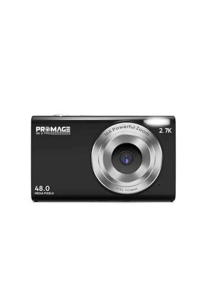 PROMAGE 4K Digital Camera PC105 – 48MP, 16x Zoom, 2.7″ Display, Autofocus, LED Light, SD Card Support