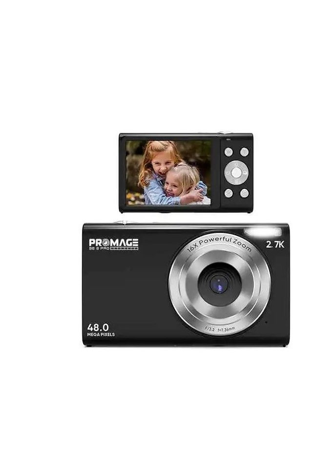 PROMAGE 4K Digital Camera PC105 – 48MP, 16x Zoom, 2.7″ Display, Autofocus, LED Light, SD Card Support