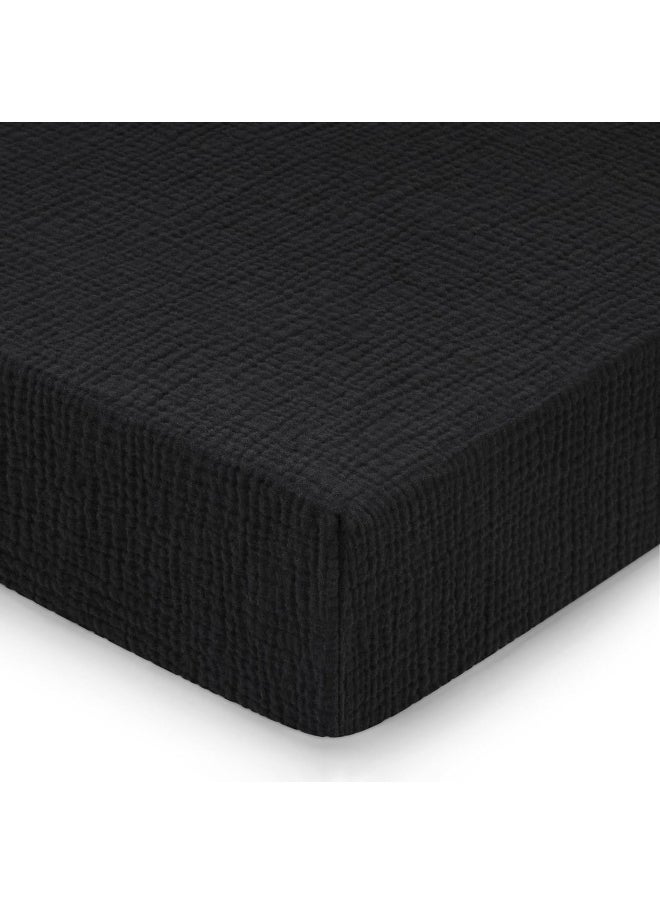 Pro Goleem Muslin Crib Sheets for Boys and Girls, Soft Breathable Fitted Cotton Baby Bed Sheets for Standard Crib Mattress & Toddler Mattress (52