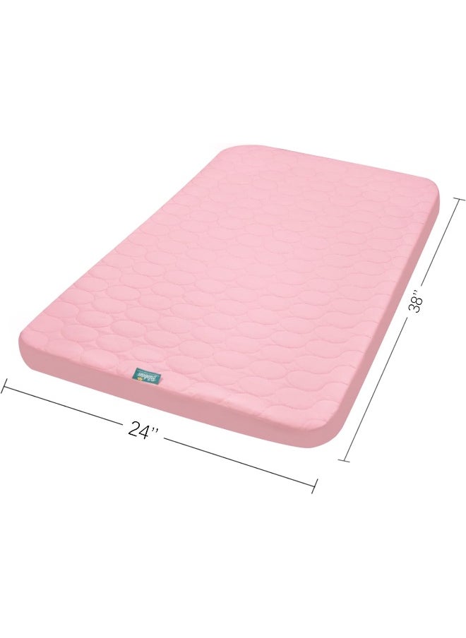 Biloban Mini Crib Mattress Protector 2 Pack Waterproof, Quilted 38