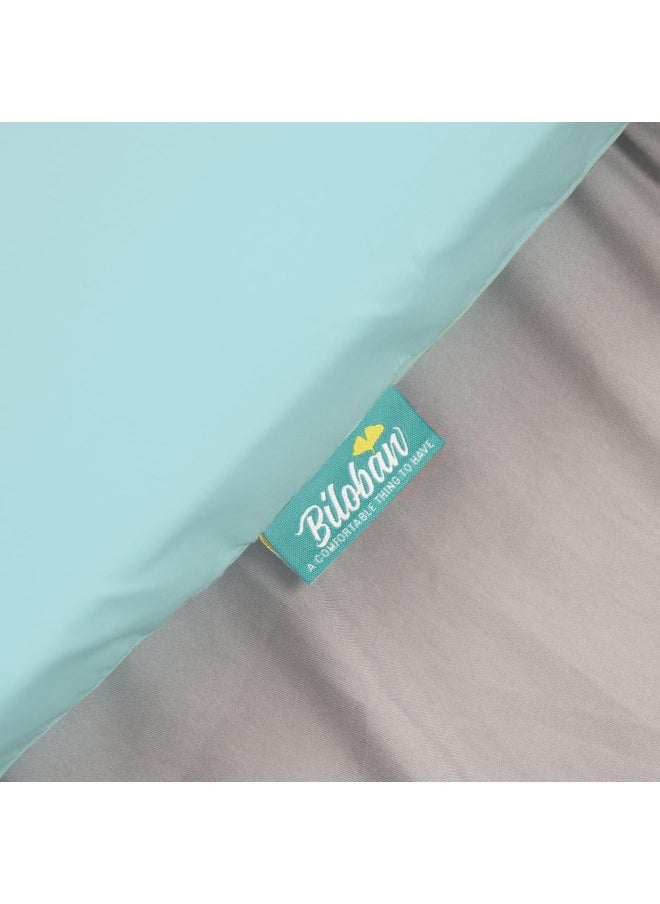 Biloban Pack and Play Sheets Fitted, 2 Pack Portable Playard | Mini Crib Sheets, Ultra Soft Microfiber Pack N Play Sheet for Boys and Girls, Grey & Aqua
