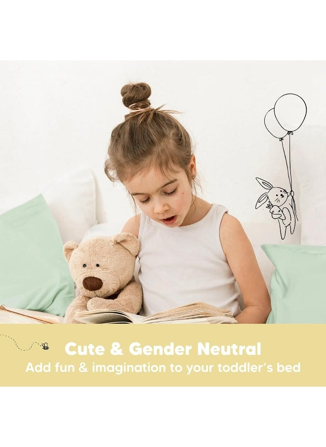 Toddler Pillow with Pillowcase - 13x18 My Little Dreamy Kids Travel Bed Pillows for Sleeping, Organic Cotton Small Pillowcase, Soft & Breathable, Machine Washable, Toddlers 2-5 Years Old (Sage)