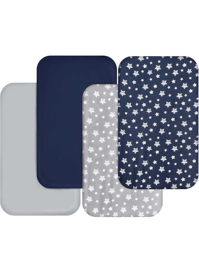 Moonsea Bassinet Sheets for Baby Boys Girls 4 Pack(33