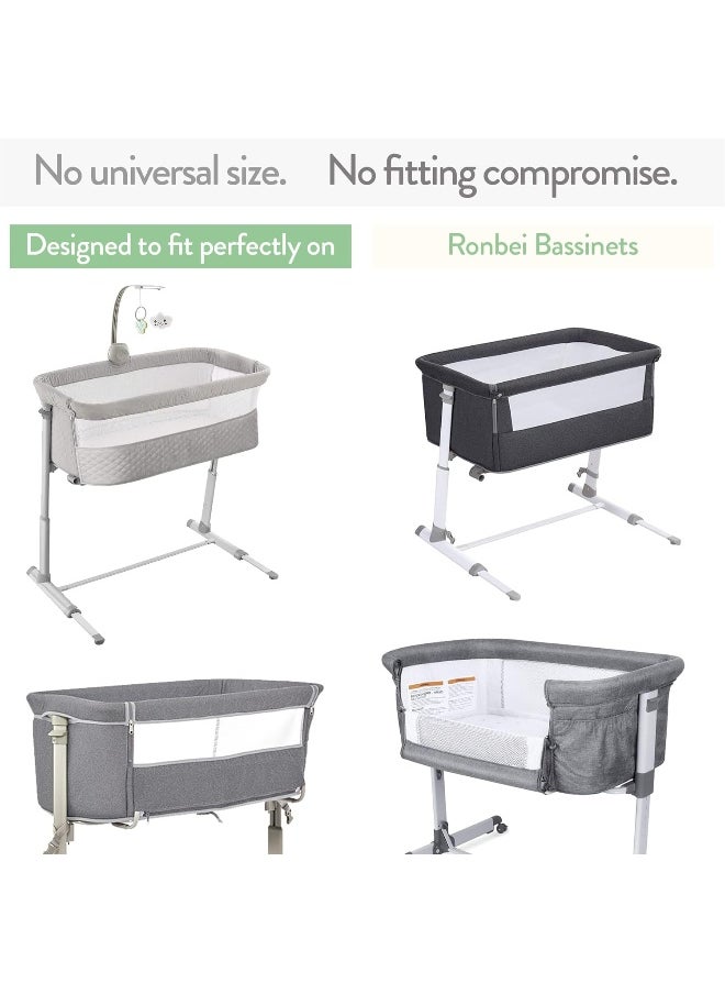 Joey + Joan Bedside Sleeper Bassinet Sheets for 32 x 19 Inch Mattress Pad – Compatible with Ronbei, Pamobabe, Nordmiex Bassinet – 100% Jersey Cotton – Farm Animals – 2 Pack