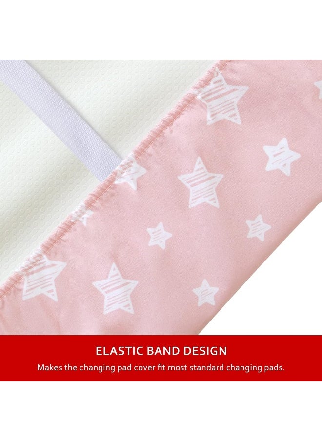 Moonsea Changing Pad Cover for Girls 4 Pack, Lovely Print Soft Unisex Diaper Change Table Sheets, Fit 32