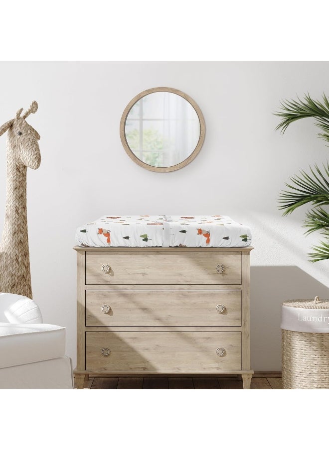 Sweet Jojo Designs Woodland Animals Boy Girl Gender Neutral Unisex Baby Changing Pad Cover Sheet Infant Newborn Diaper Table Change Mat Cover Sage Green Beige Watercolor Forest Animal Brown Bear Fox