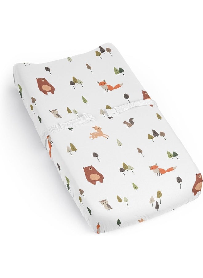 Sweet Jojo Designs Woodland Animals Boy Girl Gender Neutral Unisex Baby Changing Pad Cover Sheet Infant Newborn Diaper Table Change Mat Cover Sage Green Beige Watercolor Forest Animal Brown Bear Fox