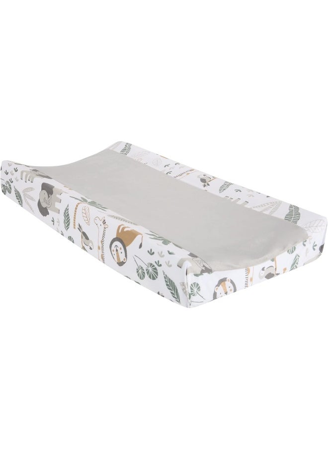 Lambs & Ivy Jungle Friends Soft, Warm & Cozy Safari Changing Pad Cover - Gray