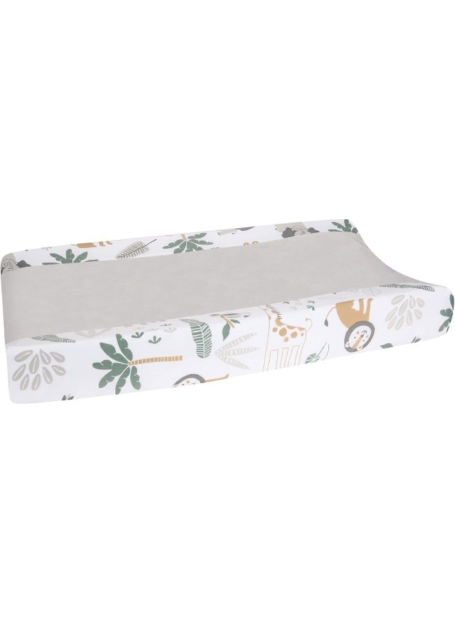 Lambs & Ivy Jungle Friends Soft, Warm & Cozy Safari Changing Pad Cover - Gray