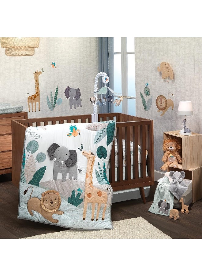 Lambs & Ivy Jungle Friends Soft, Warm & Cozy Safari Changing Pad Cover - Gray