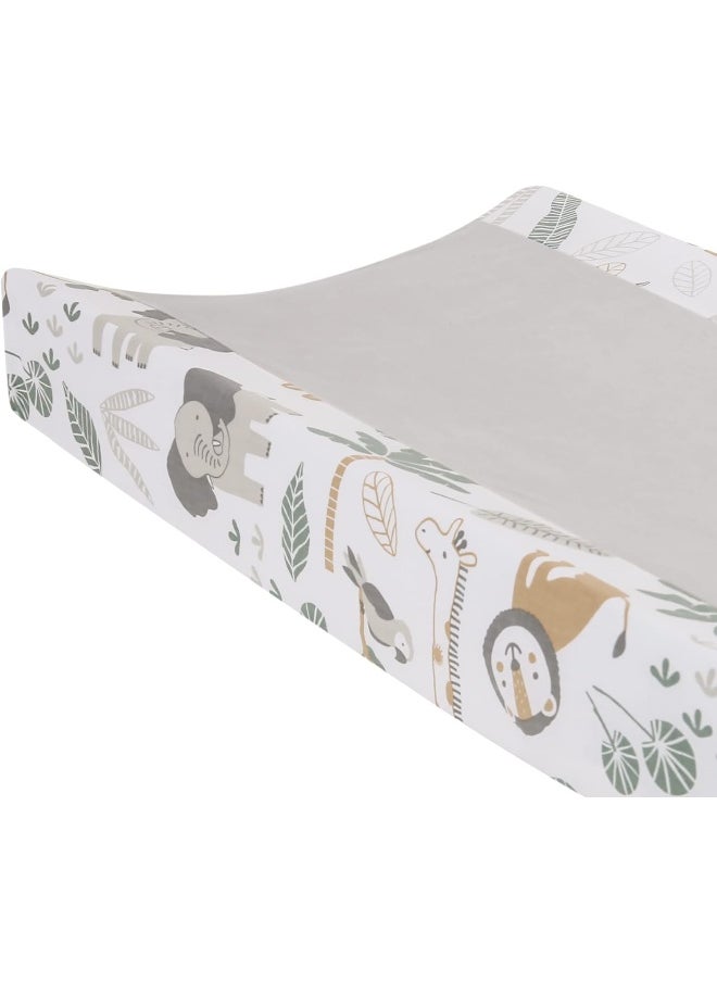 Lambs & Ivy Jungle Friends Soft, Warm & Cozy Safari Changing Pad Cover - Gray