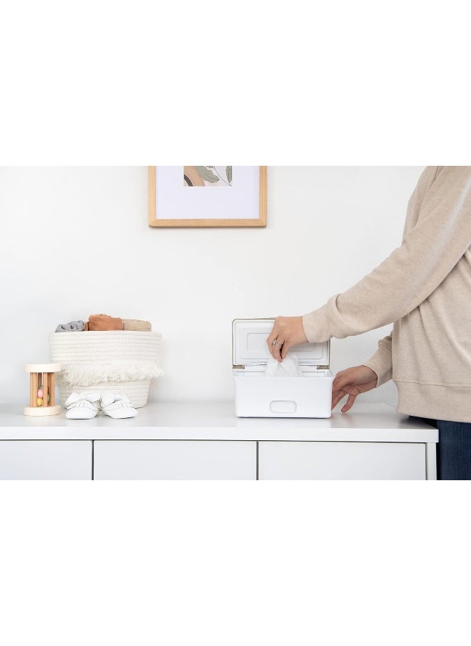 Ubbi Baby Wipes Dispenser with Weighted Plate and Secure Seal