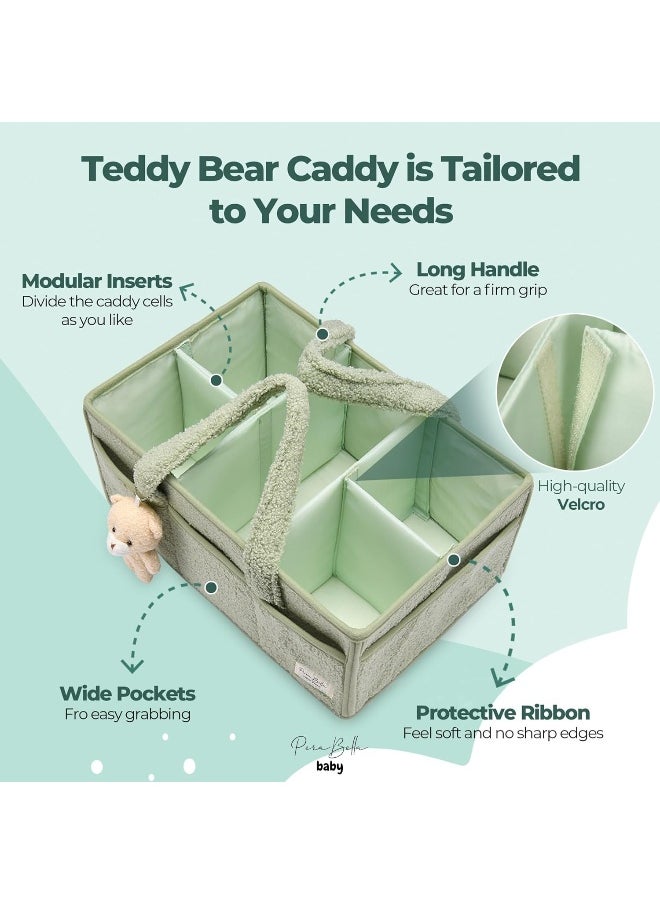 PeraBella Baby Diaper Caddy Organizer for Changing Table, Baby Storage Basket for Diapers and Baby Wipes, Gift for Baby Shower, Car Caddy Organizer, Nursery Diaper Organizer, Portable Diaper Storage