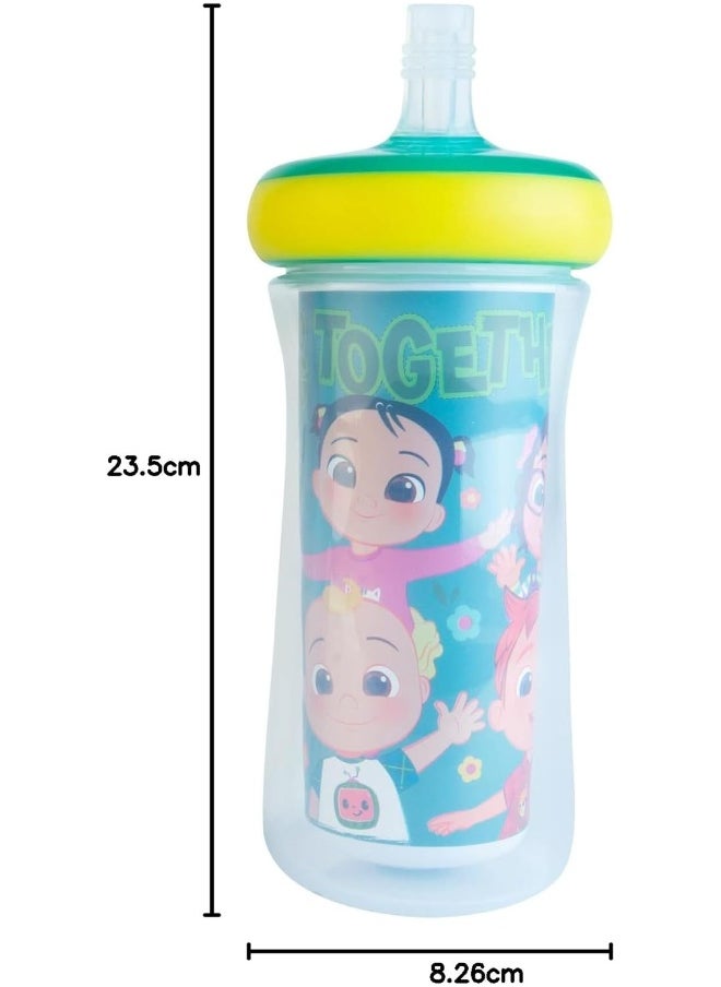 The First Years Cocomelon Insulated Straw Cups - Silicone Straw Cups for Toddlers - Kids Water Bottles Ages 24 Months and Up - 2 Count