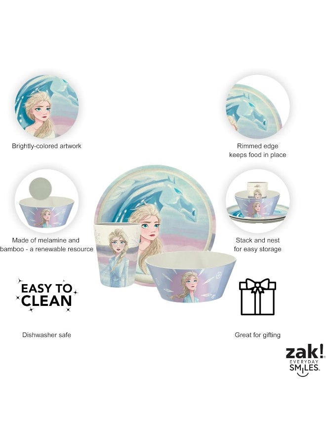 Zak Designs Disney Frozen 2 Kids Dinnerware Set 3 Pieces