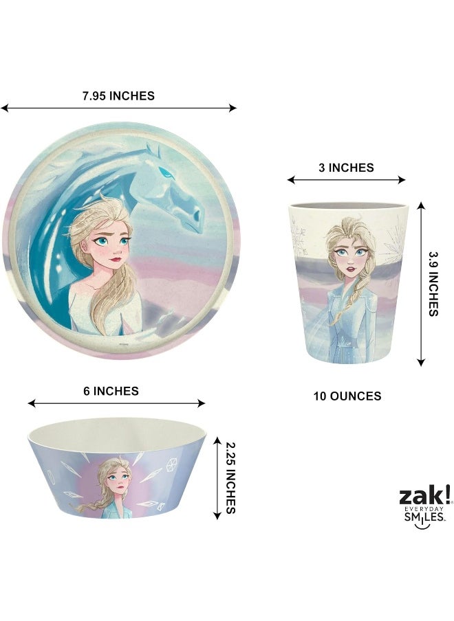 Zak Designs Disney Frozen 2 Kids Dinnerware Set 3 Pieces
