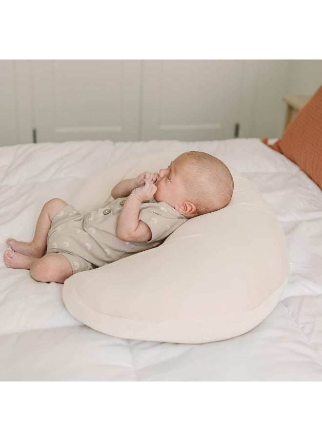 Konssy 2 Pack Nursing Pillow Covers, Stretchy and Soft Nursing Cover for Breastfeeding Pillows, Pillow Slipcover for Baby Girls Boys Newborn (Beige, Floral)