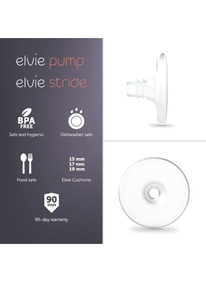 Elvie Cushions 15mm | Soft-Silicone Cushions to Enhance fit for Improved Comfort and Efficiency (2 Pack)