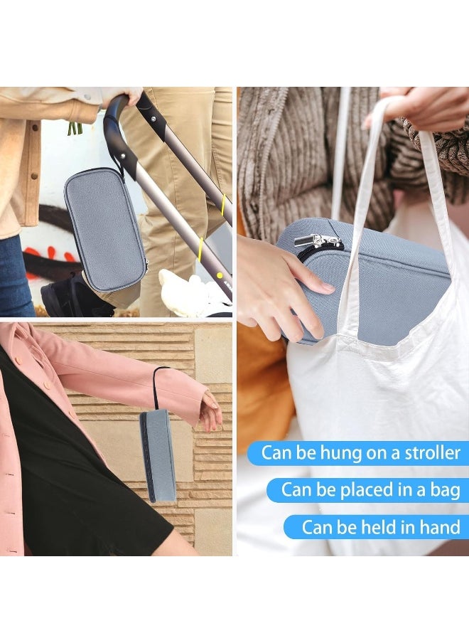 ISUSSER Breastmilk Cooler Bag with Ice Pack, Portable Insulated Breast Milk Storage Cooler Bag, Small Stylish Breastmilk Storage Bag Cooler with Wrist Strap (Grey)