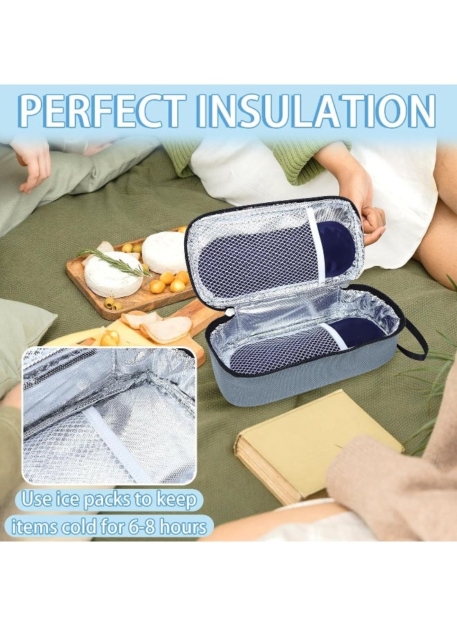 ISUSSER Breastmilk Cooler Bag with Ice Pack, Portable Insulated Breast Milk Storage Cooler Bag, Small Stylish Breastmilk Storage Bag Cooler with Wrist Strap (Grey)