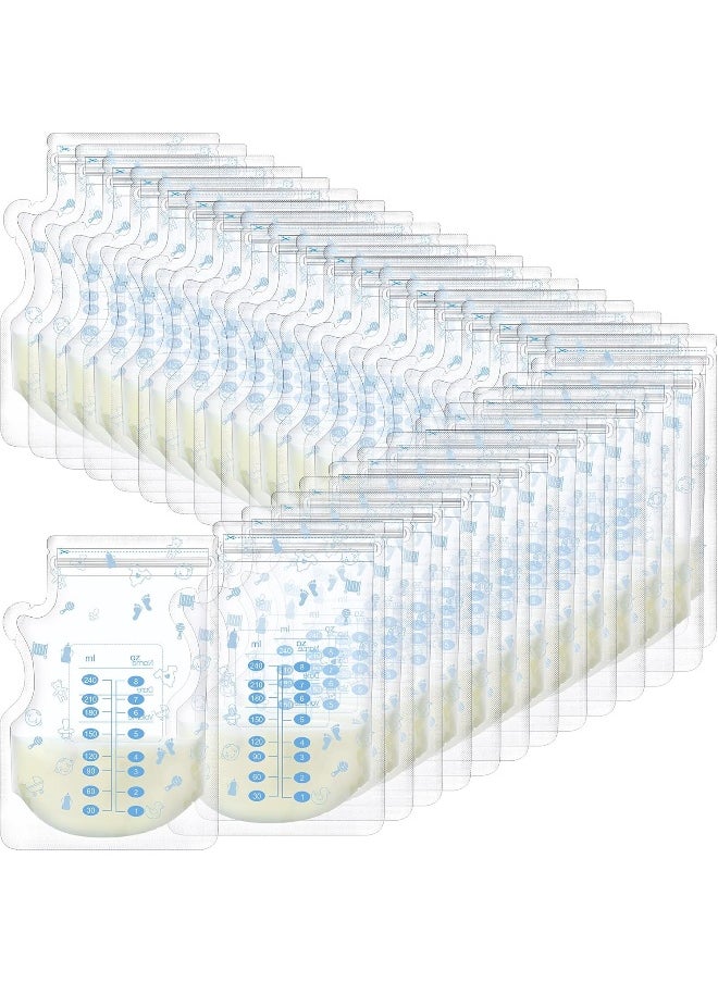 Sherr 500 Pcs Breastmilk Storage Bags 8 oz Breast Milk Storing Bags Self Standing Milk Storage Bags for Breastfeeding Leak Proof Double Zippered Seal Spout and Thickened Design Breastmilk Storing Bags
