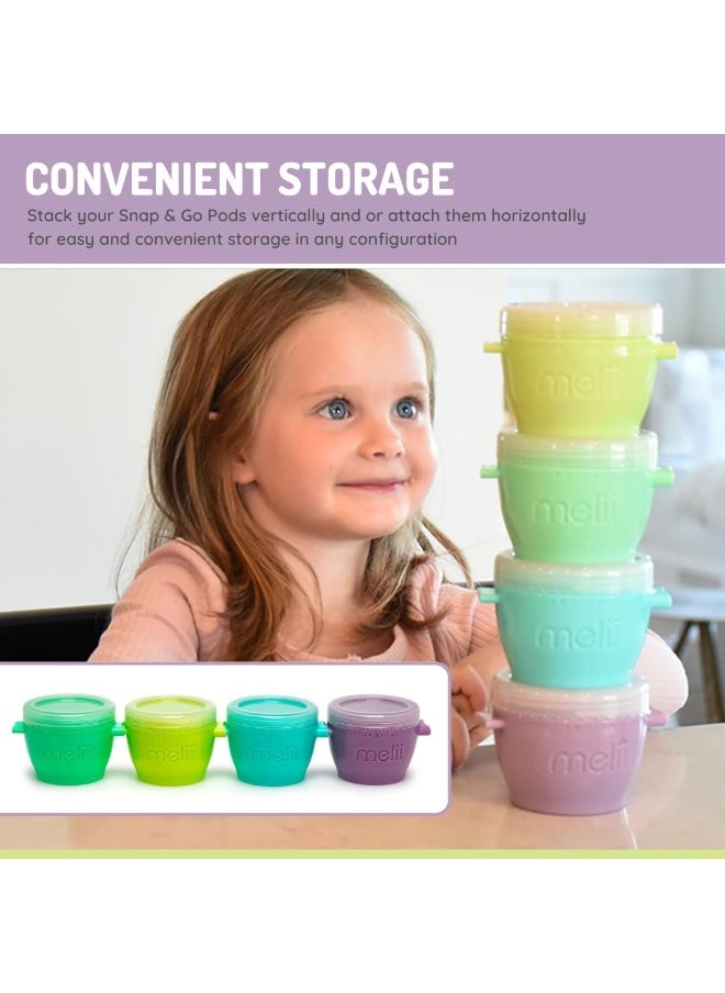 melii Baby Food Containers - Versatile Multi Colored Pods for Portioning, Snacking, and Beyond - BPA Free, Airtight, Stackable for On-the-Go Convenience. Perfect for Babies, Toddlers, Kids