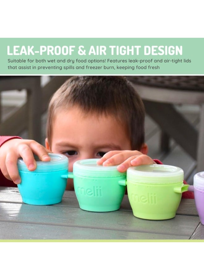melii Baby Food Containers - Versatile Multi Colored Pods for Portioning, Snacking, and Beyond - BPA Free, Airtight, Stackable for On-the-Go Convenience. Perfect for Babies, Toddlers, Kids