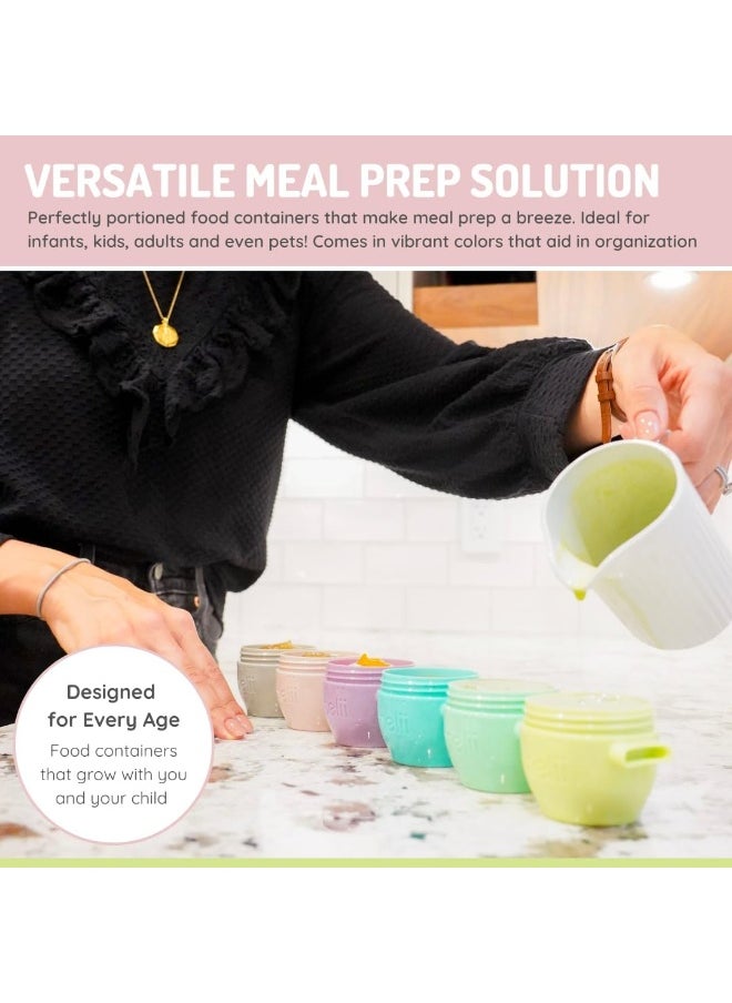 melii Baby Food Containers - Versatile Multi Colored Pods for Portioning, Snacking, and Beyond - BPA Free, Airtight, Stackable for On-the-Go Convenience. Perfect for Babies, Toddlers, Kids