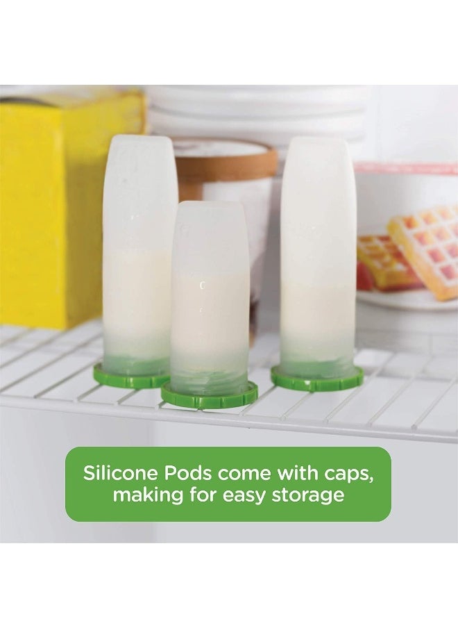 Playtex Baby Nurser Reusable Silicone PODS, Breastmilk Storage & Air-Free Feeding, 6 Oz, 6 Count