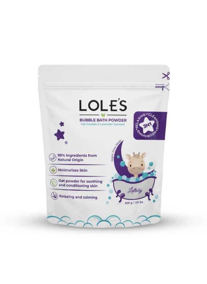 Lole's Baby Bubble Bath Powder Lavender Scented 100% Natural product, Chemical Free 500g