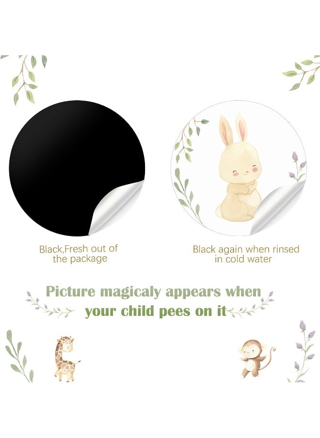 Geyee 24 Pcs Potty Training Stickers Potty Stickers Reusable Potty Training Reveal Stickers Potty Training Seat Stickers Color Changing Sticker Toilet Targets for Potty Training (Woodland Animal)