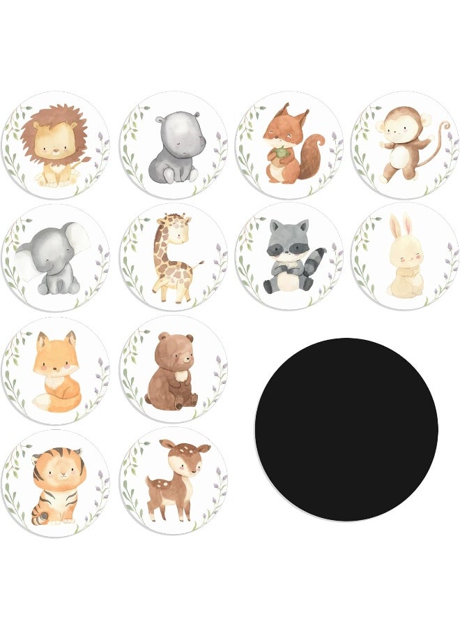 Geyee 24 Pcs Potty Training Stickers Potty Stickers Reusable Potty Training Reveal Stickers Potty Training Seat Stickers Color Changing Sticker Toilet Targets for Potty Training (Woodland Animal)