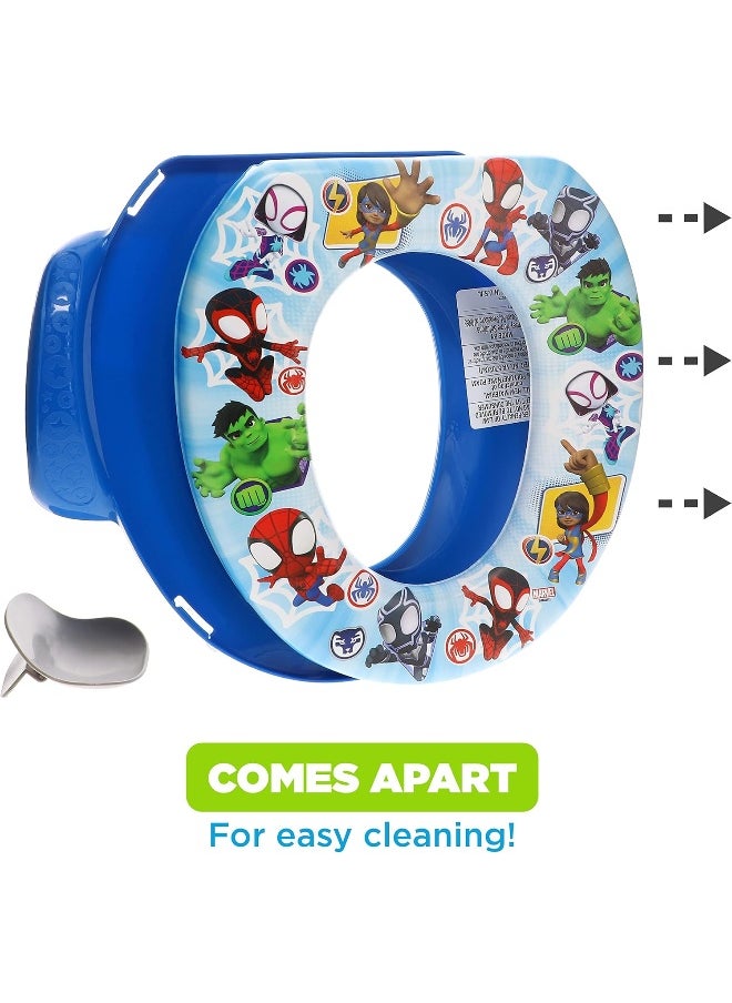 Ginsey Spidey and His Amazing Friends 'Team Up' 2 Piece Essential Potty Training Set - Soft Potty Seat, Step Stool