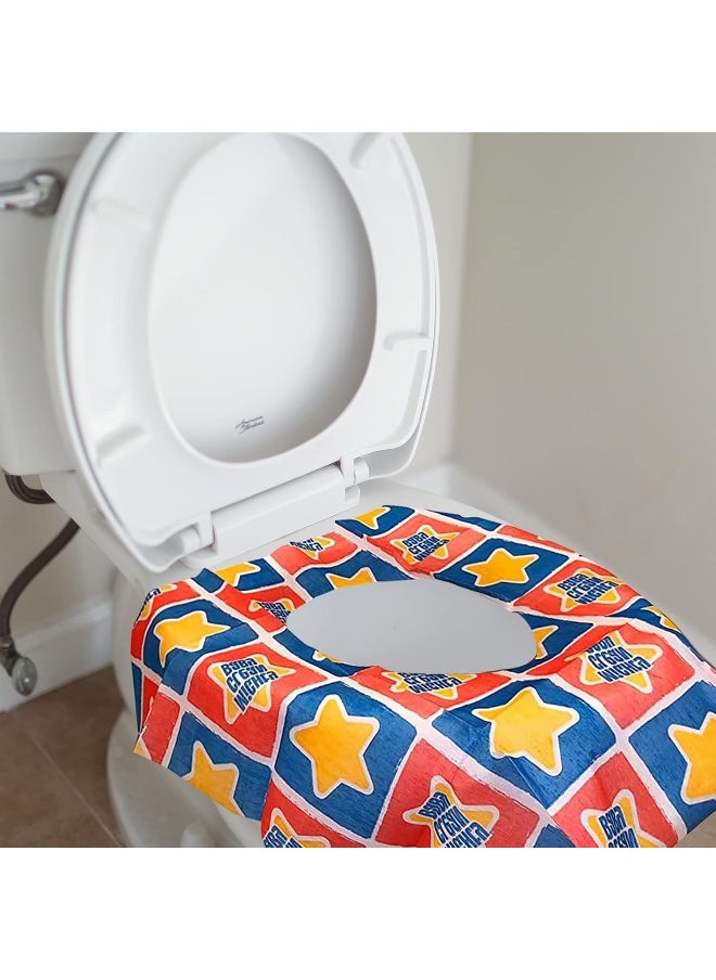 Mighty Clean Baby Disposable Toilet Seat Covers, 48 Waterproof Potty Covers for Toddlers, Kids and Adults, 4 Packs of 12 Large Covers