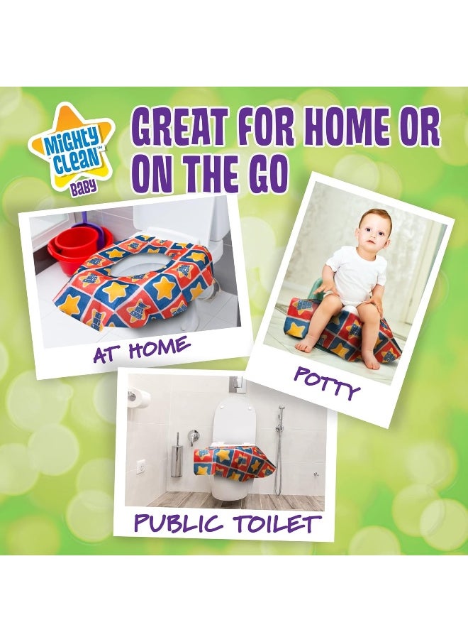 Mighty Clean Baby Disposable Toilet Seat Covers, 48 Waterproof Potty Covers for Toddlers, Kids and Adults, 4 Packs of 12 Large Covers