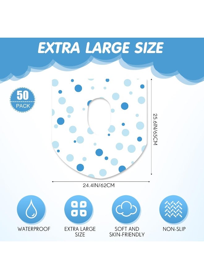 Reginary 50 Packs Disposable Toilet Seat Covers Extra Large Individually Wrapped for Kids and Adults, Portable Non Slip Waterproof Potty Seat Covers for Toddlers Potty Training, Travel (Dot)