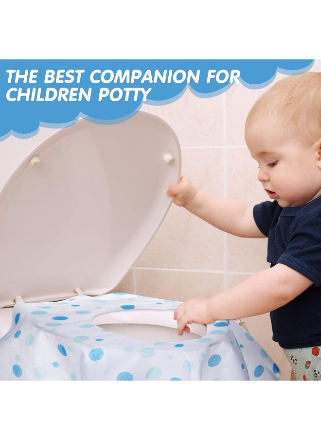 Reginary 50 Packs Disposable Toilet Seat Covers Extra Large Individually Wrapped for Kids and Adults, Portable Non Slip Waterproof Potty Seat Covers for Toddlers Potty Training, Travel (Dot)